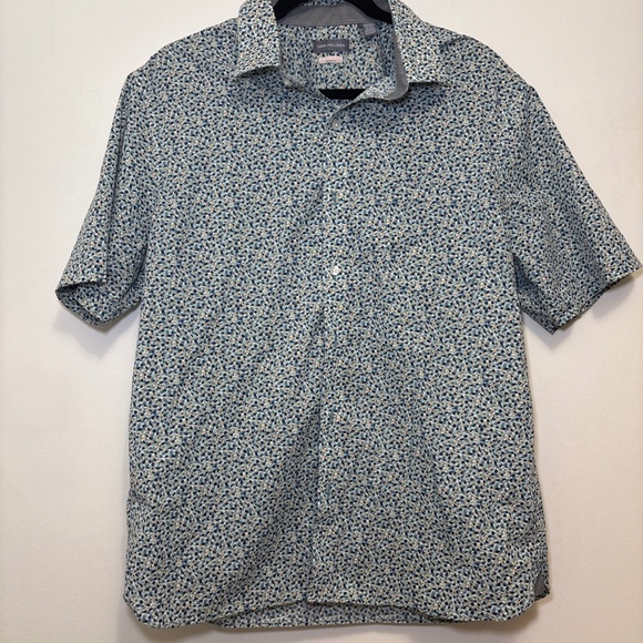 VanHeusen Studio Slim Fit Polo Shirt Size Large Blue Multicolor - Picture 1 of 6